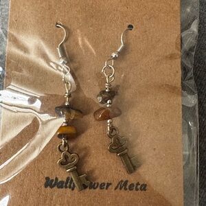 Key Charm Dangle Earrings